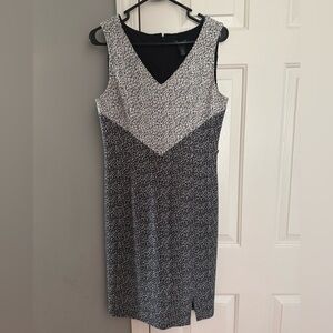 WHBM Black and White V-Neck Dress